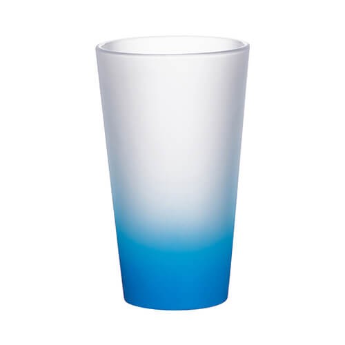 Sklenený matný pohár 360 ml - modrý prechod