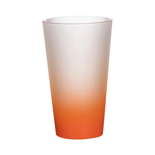 Sklenený matný pohár 360 ml - oranžový prechod