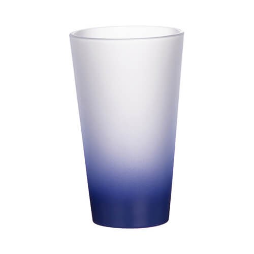 Sklenený matný pohár 360 ml - tmavo modrý prechod