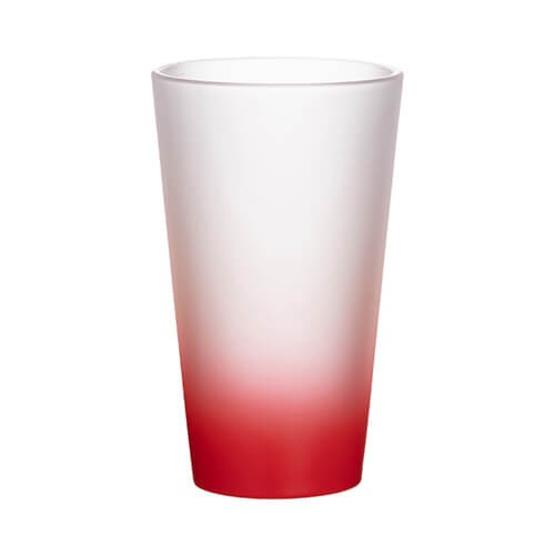 Sklenený matný pohár 360 ml - červený prechod